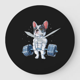 Reloj Redondo Grande Gimnasio divertida de levantamiento de pesas en el