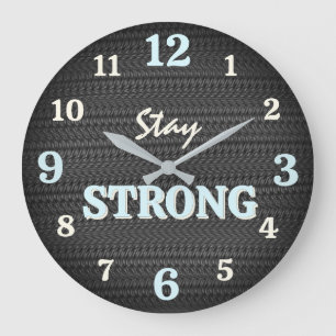 Reloj Redondo Grande Gimnasio Industrial Stay Strong