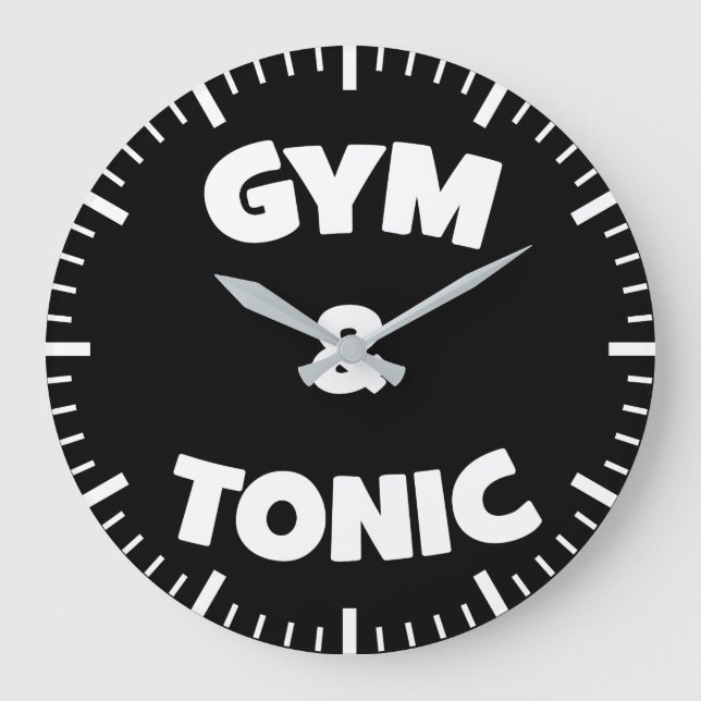 Reloj Redondo Grande Gimnasio y Tonic - Divertido entrenamiento de Nove (Anverso)