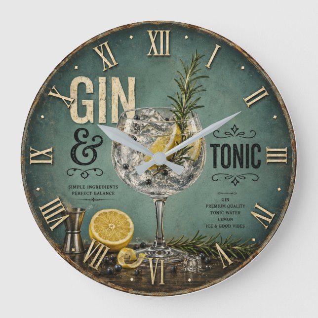 Reloj Redondo Grande Gin & Tonic (Anverso)