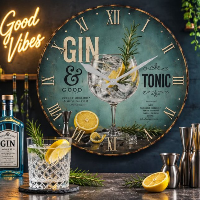 Reloj Redondo Grande Gin & Tonic (Subido por el creador)