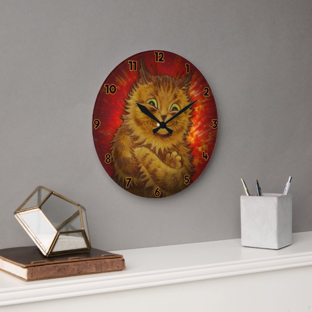 RELOJ REDONDO GRANDE GINGER KITTEN MASCOTA CAT BUDDY (Oficina)