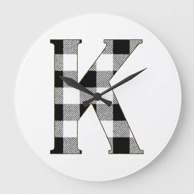 Reloj Redondo Grande Gingham Check K (Anverso)