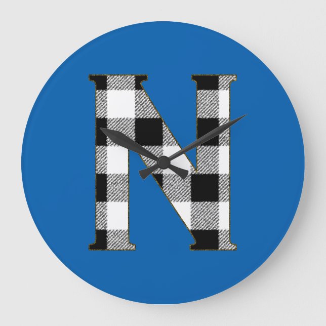 Reloj Redondo Grande Gingham Check N (Anverso)