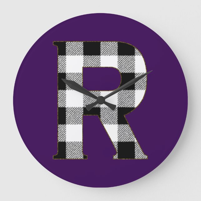 Reloj Redondo Grande Gingham Check R (Anverso)