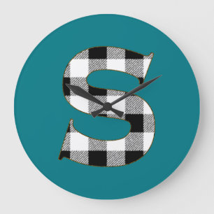 Reloj Redondo Grande Gingham Check S