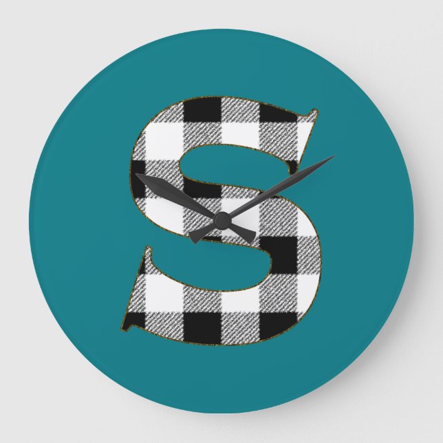 Reloj Redondo Grande Gingham Check S (Anverso)