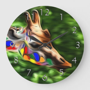 Reloj Redondo Grande Giraffe arcoiris