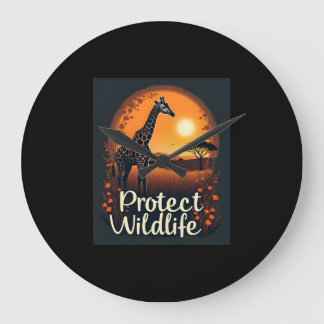 Reloj Redondo Grande Giraffe del tanque de Savanna Top