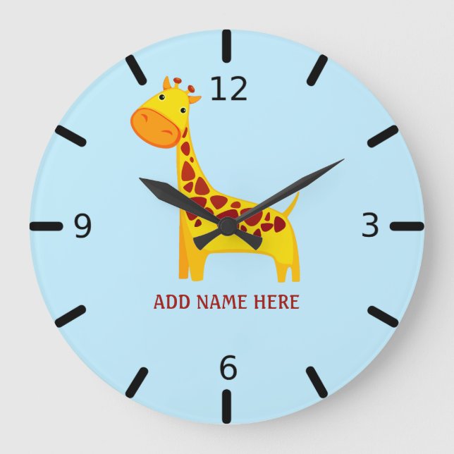 Reloj Redondo Grande Giraffe personalizada (Anverso)