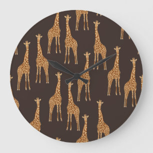 Reloj Redondo Grande Giraffes Oscuras: Resumen de la Viña Sin Maravilla