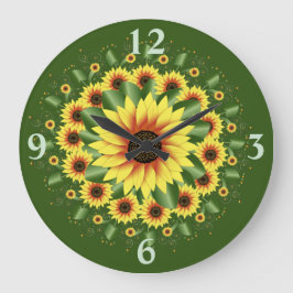Reloj Redondo Grande Girasol estilo Motilo brillante grande