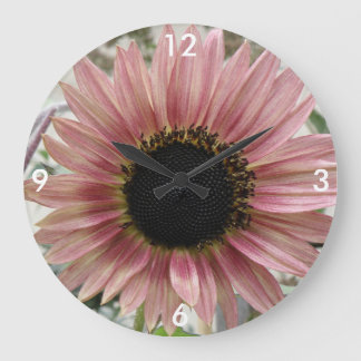 Reloj Redondo Grande Girasol rosa pálido
