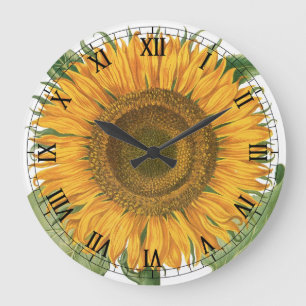 Reloj Redondo Grande Girasol vintage por Basilius Besler