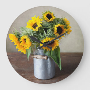 Reloj Redondo Grande Girasoles