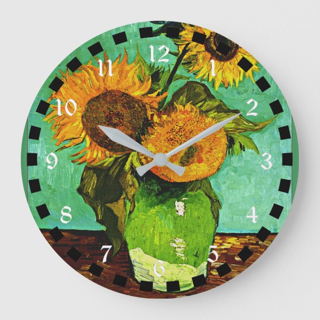 Reloj Redondo Grande Girasoles (3), famoso cuadro de van Gogh (Anverso)