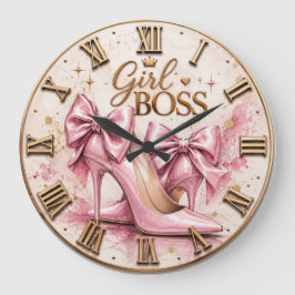Reloj Redondo Grande Girl Boss Pink High Heels