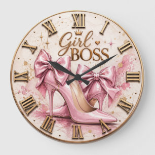 Reloj Redondo Grande Girl Boss Pink High Heels