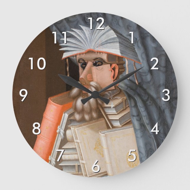 Reloj Redondo Grande Giuseppe Arcimboldo - The Librarian (Anverso)