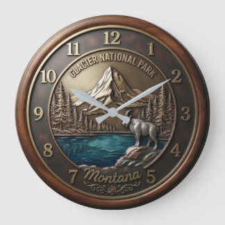 Reloj Redondo Grande Glacier National Park Montana Mountain Goat Wooden
