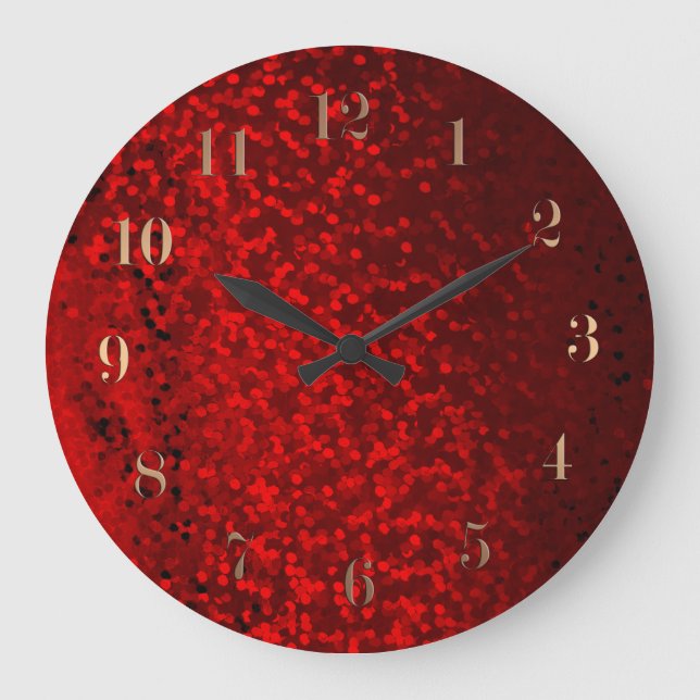 Reloj Redondo Grande Glitter bokeh sparkle print (Anverso)