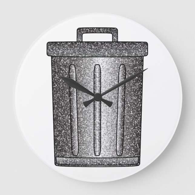 Reloj Redondo Grande Glittter Trash Can (Anverso)