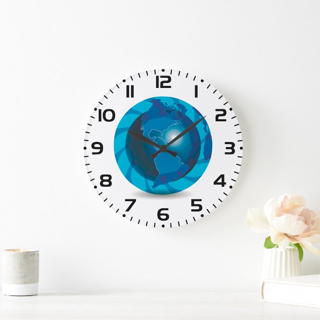 Reloj Redondo Grande Globe azul (Subido por el creador)