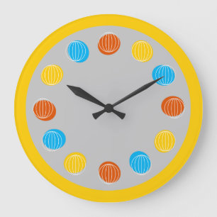 Reloj Redondo Grande Globe White yellow round large clock