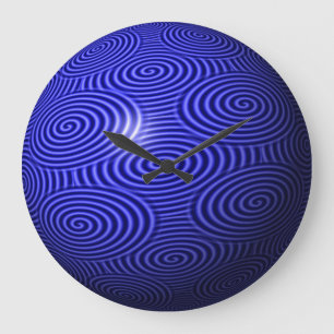 Reloj Redondo Grande Globo de la Delgada Línea Azul