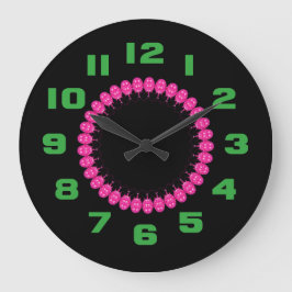 Reloj Redondo Grande Globos rosados