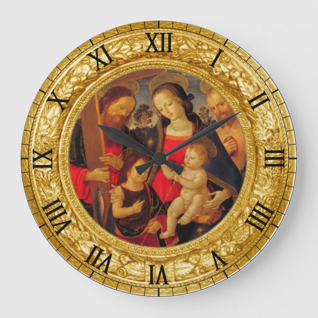 RELOJ REDONDO GRANDE GLORIA A JESÚS Y MARÍA (Anverso)