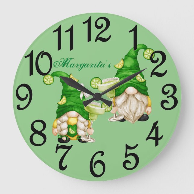Reloj Redondo Grande Gnomos Margarita (Anverso)