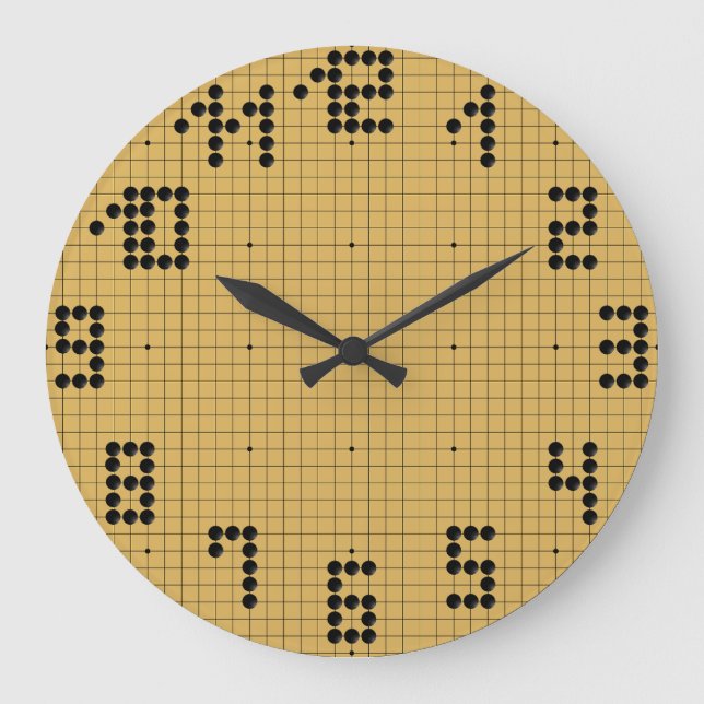 Reloj Redondo Grande Goban Clock - Black Stones - 1-12 (Anverso)