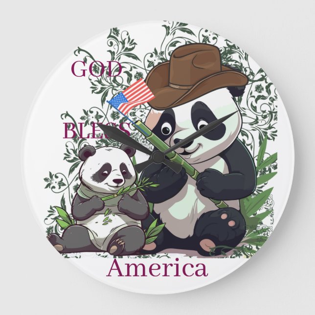 Reloj Redondo Grande GOD BLESS America (Anverso)