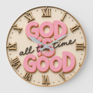 Reloj Redondo Grande God Is Good Christian Home Gift