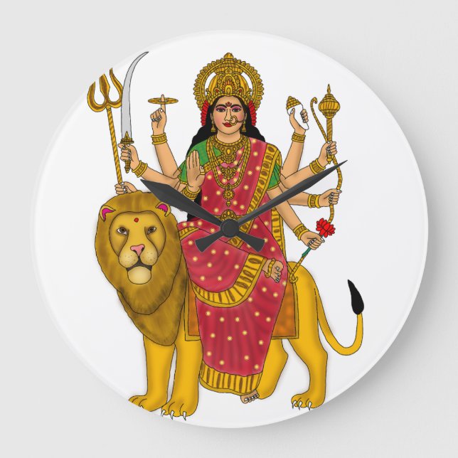 Reloj Redondo Grande Goddess Durga Clock (Anverso)