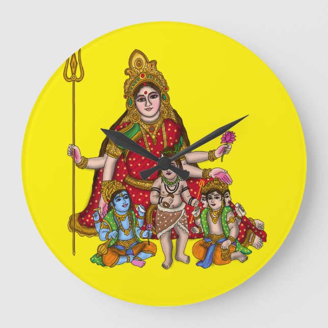 Reloj Redondo Grande Goddess Durga Wall Clock (Anverso)