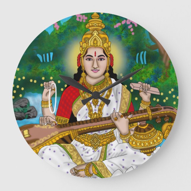 Reloj Redondo Grande Goddess Saraswati Clock (Anverso)