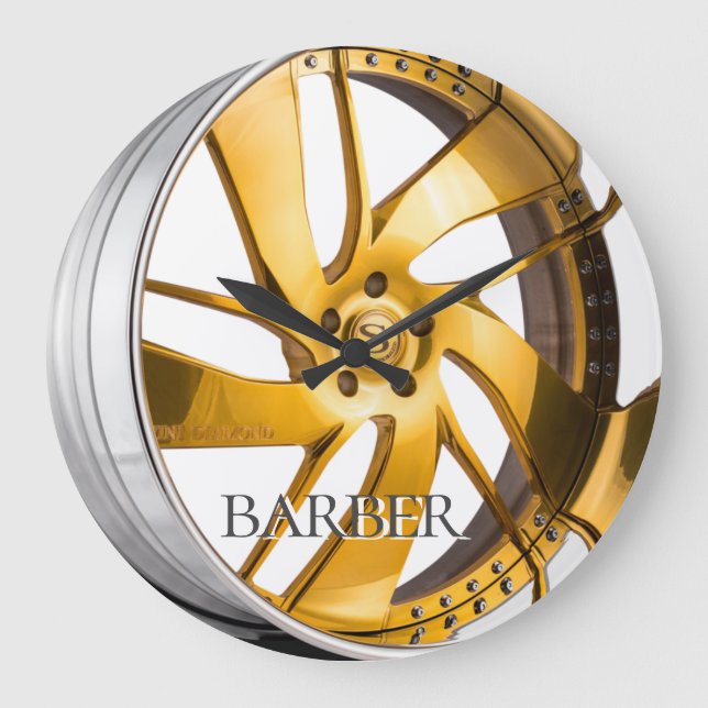 Reloj Redondo Grande Gold & Chrome Rim (Anverso)