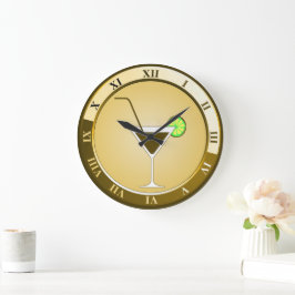 Reloj Redondo Grande Gold Cocktail Bar Clock