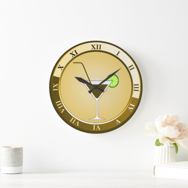 Reloj Redondo Grande Gold Cocktail Bar Clock (Hogar)