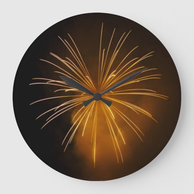 Reloj Redondo Grande Gold Fireworks Clock (Anverso)