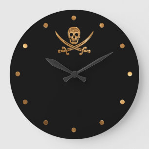 Reloj Redondo Grande Gold Jolly Roger