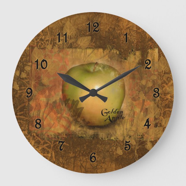Reloj Redondo Grande Golden Apple Botanical (Anverso)