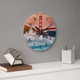 Reloj Redondo Grande Golden Gate Bridge San Francisco Wall