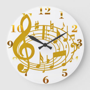 Reloj Redondo Grande Golden Notes_Wall Clock