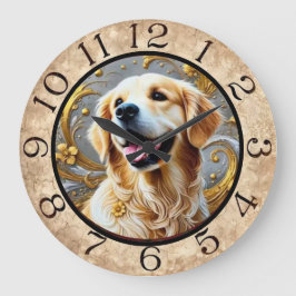 Reloj Redondo Grande Golden Retriever