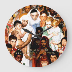 Reloj Redondo Grande Golden Rule (Do unto others) by Norman Rockwell