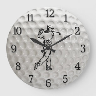 Reloj Redondo Grande Golf Ball Wall Clock con números y golfer
