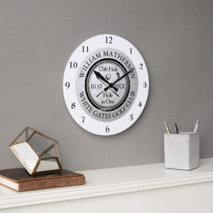 Reloj Redondo Grande Golf Hole in One Personalizado